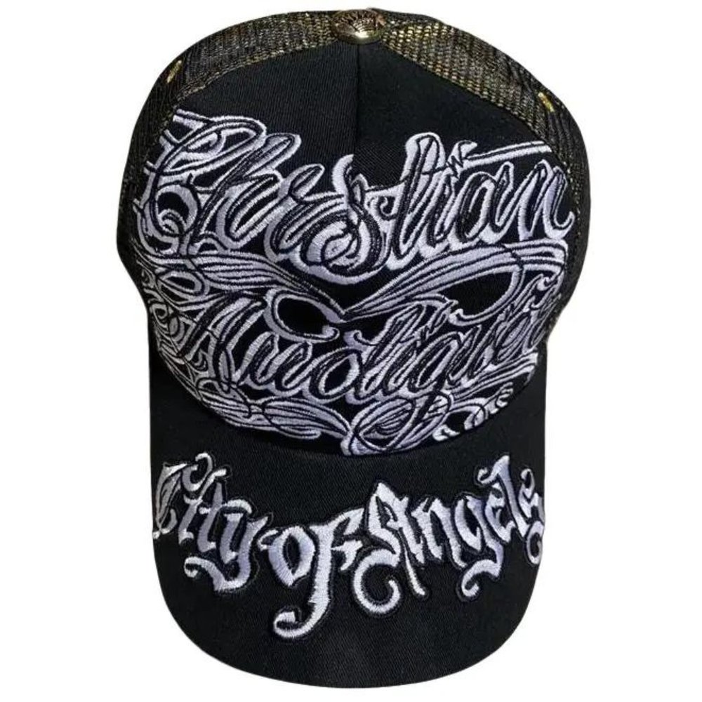 Retro Fashion Christian Audigier COA Black/White Signature Hat Adult One Size